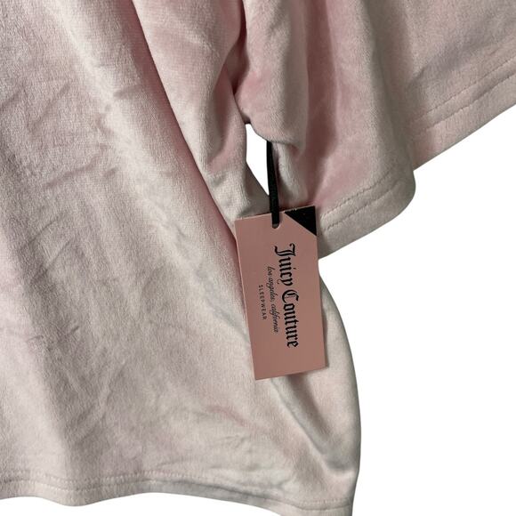 Juicy Couture Velour Bling Sequin Short Sleeve Sleep Pajama Top NWT Pink Large - Picture 4 of 7